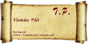 Tüskés Pál névjegykártya